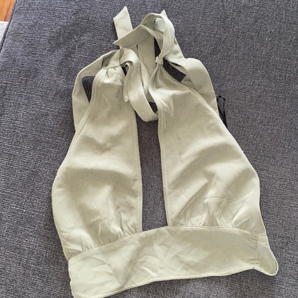 DIVIDED Halter Top in Olive Green - Size XS - NWT